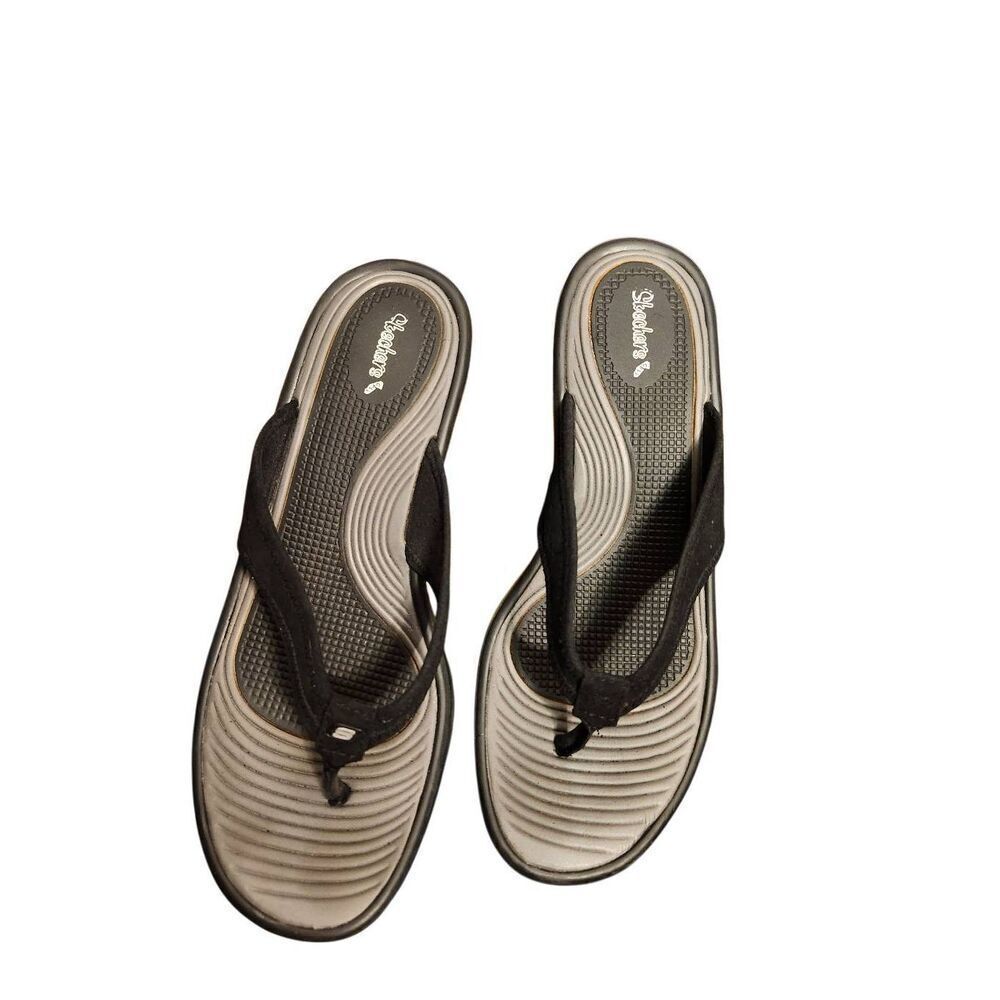 Skechers Cali Rumblers Happy Dayz Wedge Black Sandal Womens Size 9 New In Box - Picture 3 of 6